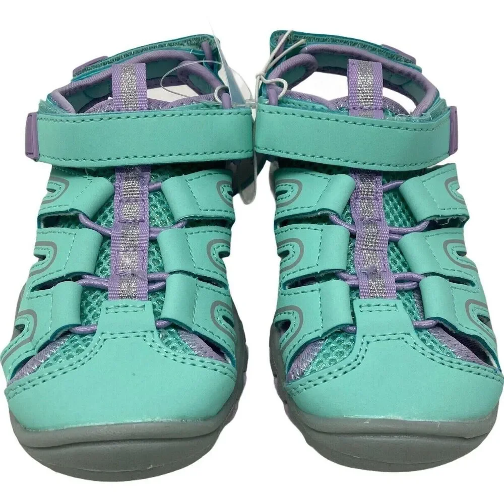 Cat & Jack Toddler Afton Hiking Sandals Girl Size 10 New Teal Purple